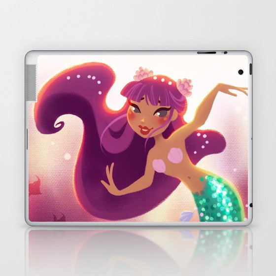 Mermaid With Purple Hair Laptop Ipad Skin By Dylanbonner Society6