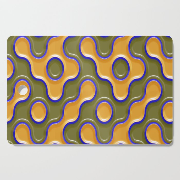 ORANGE AND BLUE BLOBS. Cutting Board