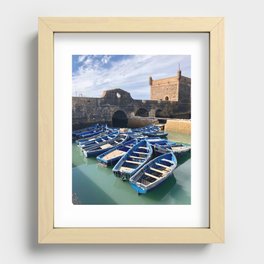 Blue Boats, Essaouira, Morocco Recessed Framed Print
