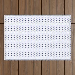 Electric Blue Polka Dots,Blue Dotted Pattern,Retro Blue Polka Dots,Cute Blue Polka Dot Background Outdoor Rug