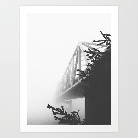 Foggy Bridge Art Print