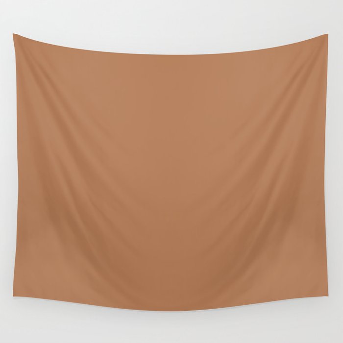 Warm Mid-tone Terracotta Brown Solid Color Autumn Shade Earth-tone Pairs Pantone Caramel 16-1439 TCX Wall Tapestry