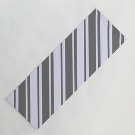 [ Thumbnail: Dim Grey and Lavender Colored Lines Pattern Yoga Mat ]