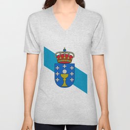 flag of Galicia V Neck T Shirt