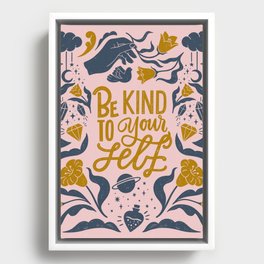 'Be Kind To Yourself' Typography Quote Framed Canvas