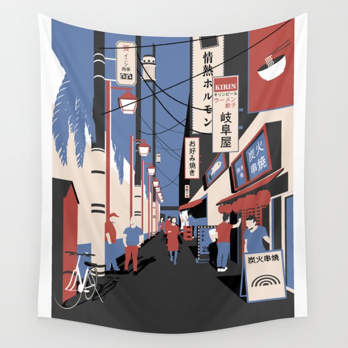 Tokyo Street Aesthetic Vibes Wall Tapestry