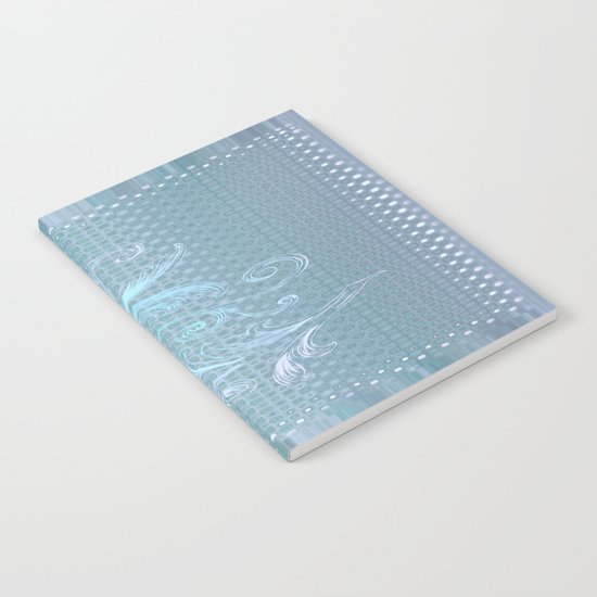Dots and Stripes Floral Abstract – Blue Notebook