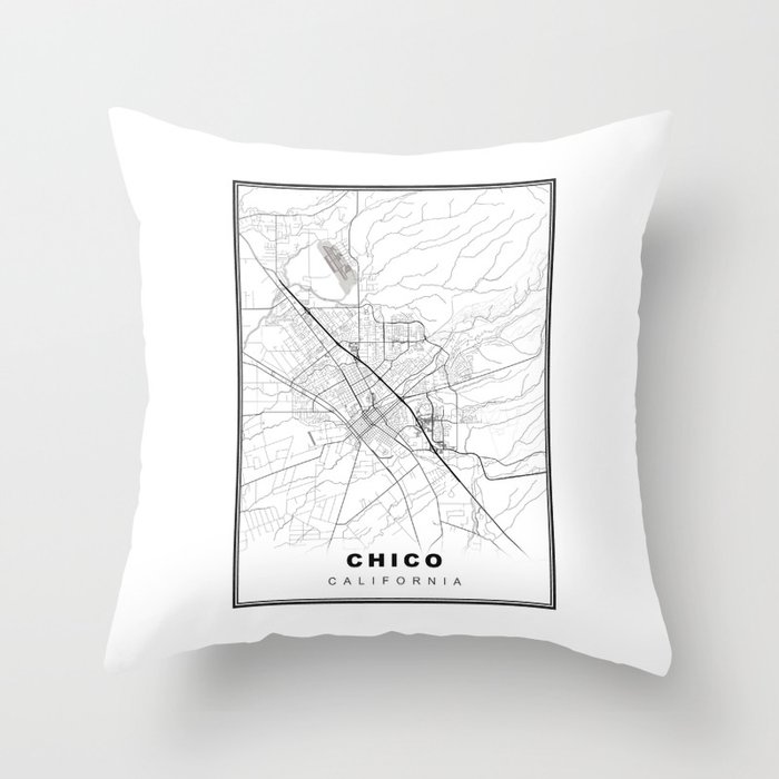 Chico Map Throw Pillow