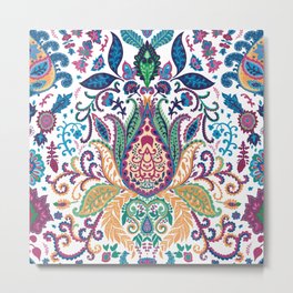 Paisley pattern Metal Print | Turkey, Indian, Flower, Nature, Exotic, Botanical, Bohemian, Oriental, Colorful, India 