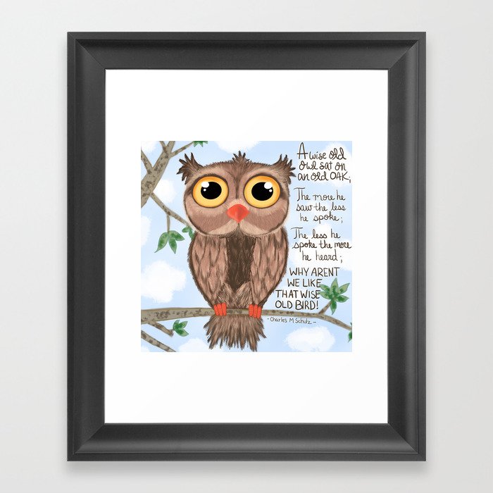 A wise old owl Framed Art Print