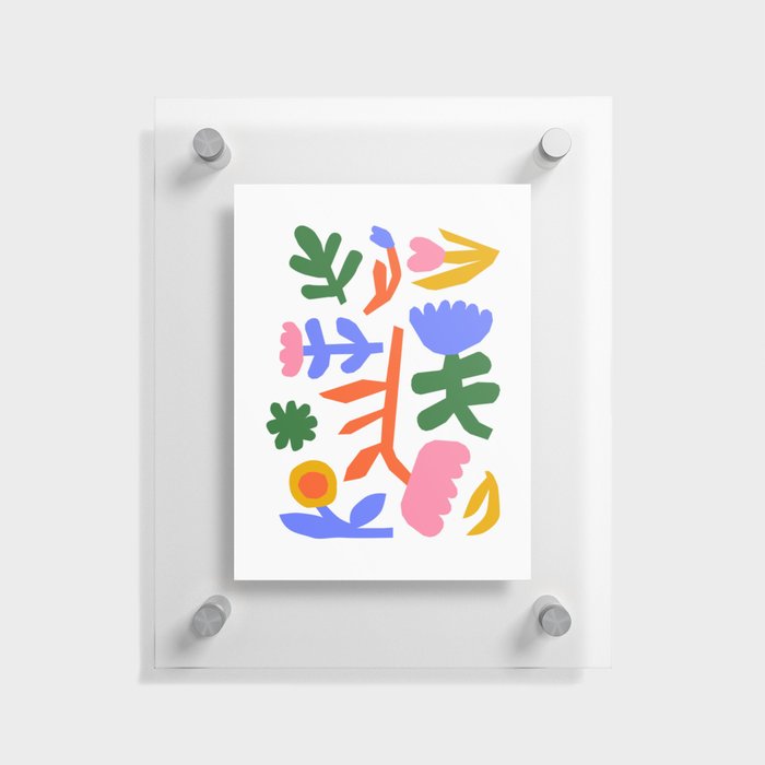 Colorful flower simple cartoon doodle print Floating Acrylic Print