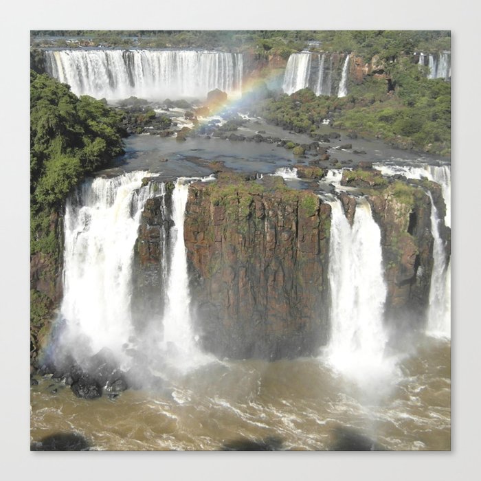 Argentina Photography - The Beautiful Iguazu Falls Under The Rainbow Canvas Print