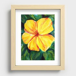 Aloha; Yellow Hibiscus Recessed Framed Print