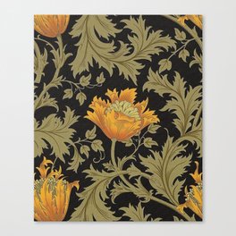 William Morris Yellow Flowers and Laurel Floral Textile Pattern Canvas Print