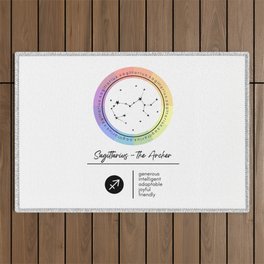 Sagittarius Zodiac | Color Wheel Outdoor Rug