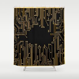 Technology Golden Design Shower Curtain