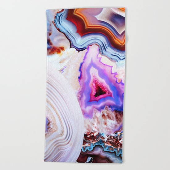 Agate, a vivid Metamorphic rock on Fire Beach Towel