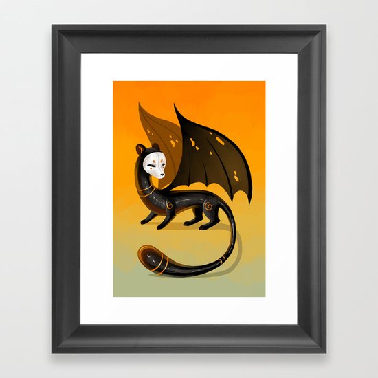 Black Stoat Framed Art Print