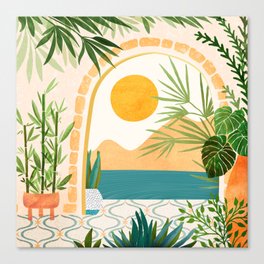 Villa View Tropical Landscape / Villa Series Canvas Print