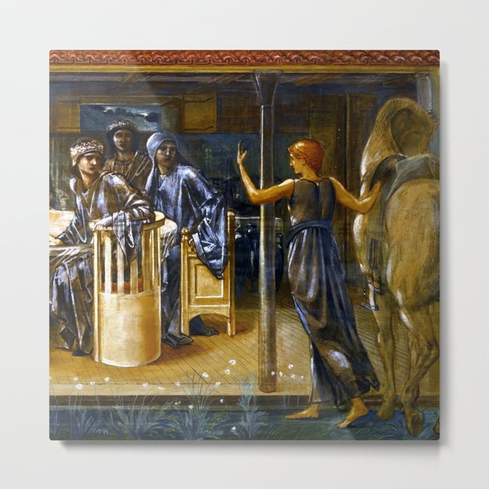 Sir Edward Coley Burne-Jones "The Knights of the Round Table Summoned to the Quest by a Damsel" Metal Print