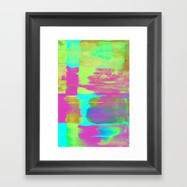 Neon Paint Smear with Magenta, Teal, Lime and Gold Framed Art Print