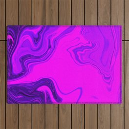 Liquid Color Marble Purple and Pink Outdoor Rug