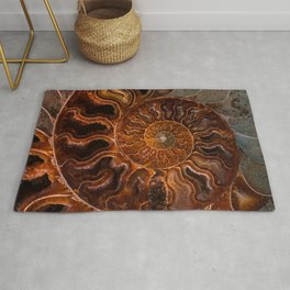 Earth treasures - brown and orange fossil Area & Throw Rug