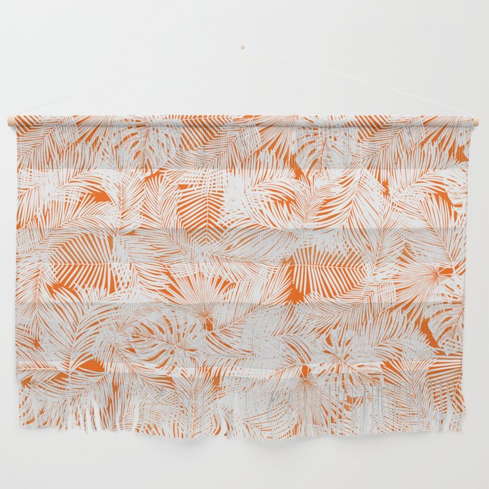 orange tropical leaves pattern Wall Hanging