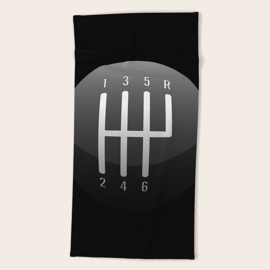 Classic Muscle Car Sports Car Shift Knob Beach Towel By Hobrath