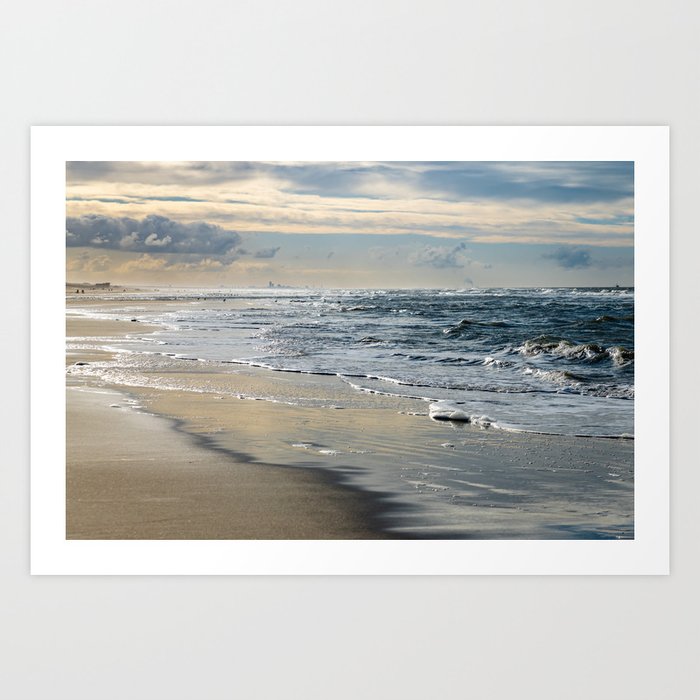 Waves at the Beach Landscape photography - Framed Art Print Color Art Print
