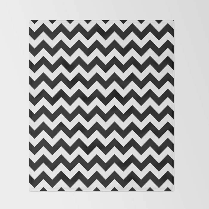 Chevron Black White Throw Blanket By Newwave Society6