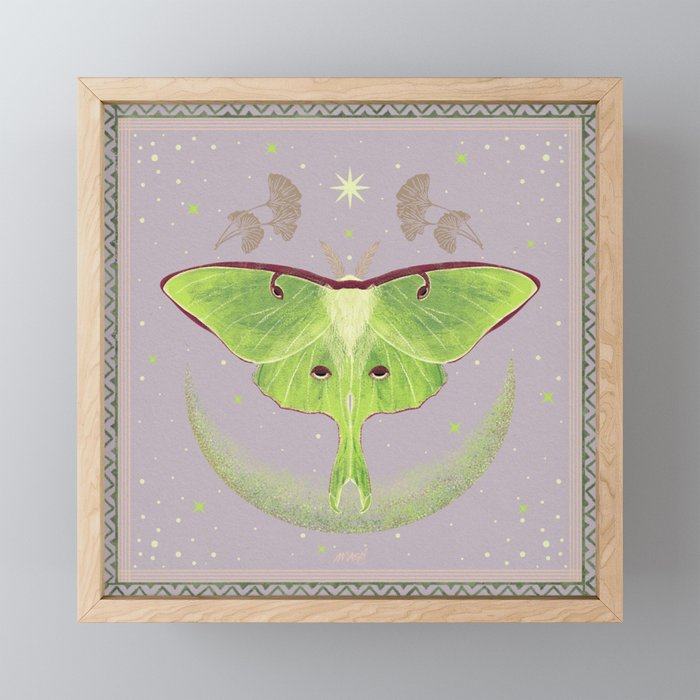 luna moth Framed Mini Art Print