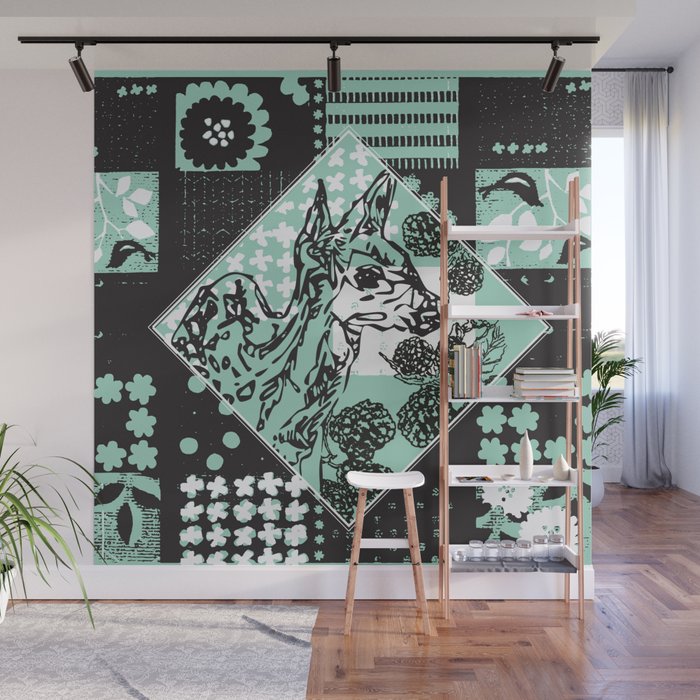 Patch Work Deer Wall Mural By Catmilch - Deer Wall Murals Patch Work Deer Wall Mural By Catmilch - Deer Wall Murals