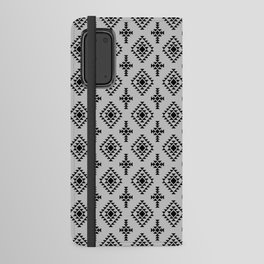 Light Grey and Black Native American Tribal Pattern Android Wallet Case