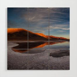 Argentina Photography - Beautiful Sunset Over The Lake In The Desert Wood Wall Art