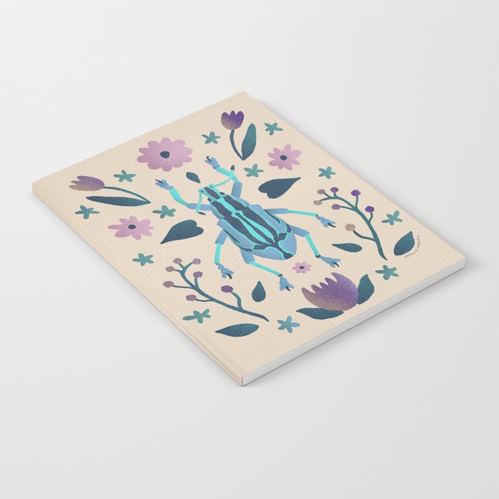 Bright Beetle with Purple Flowers Notebook