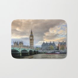 Great Britain Photography - Westminster Bridge In The Evening Bath Mat