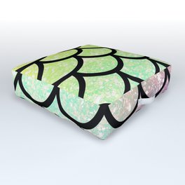 Mermaid Glitter Pattern Outdoor Floor Cushion