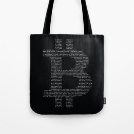 Bitcoin Binary Black Tote Bag
