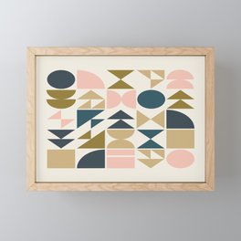 Colorful Geometric 30 | Teal Framed Mini Art Print