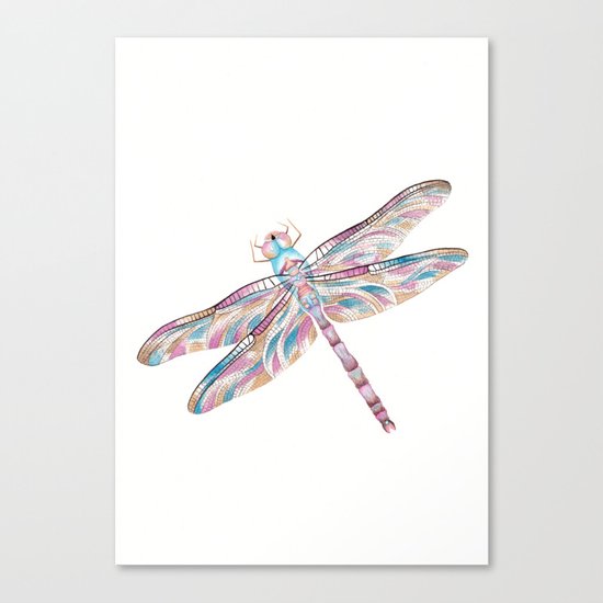 Watercolour Dragonfly Canvas Print