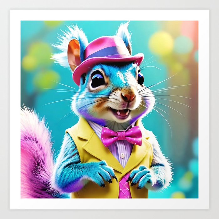 The Whimsical Squirrel Art Print