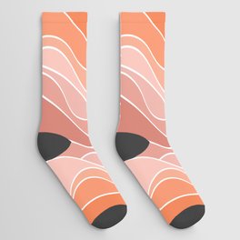 Multicolor retro style waves 3 Socks