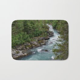 Alaska River Canyon - II Bath Mat | Glacier Fed, River, Creek, Landscape, Blue Green, Scenic, Nature Photography, Alaskan, Wilderness, Photo 