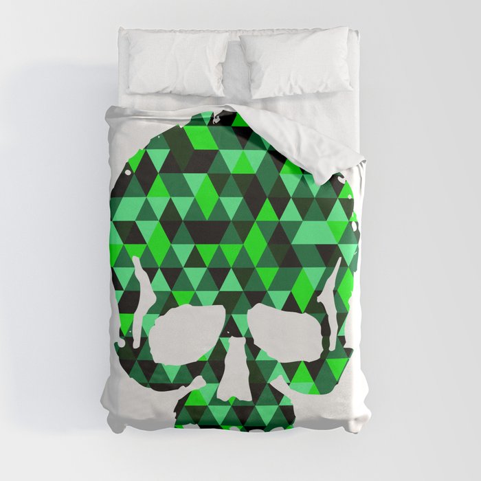 Triangle Camouflage Skull (WITHE) Duvet Cover