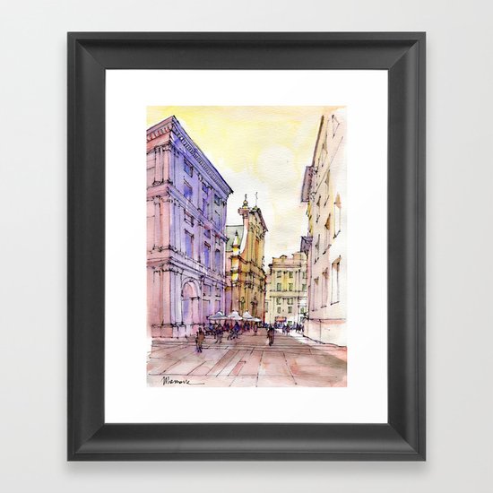 Scorcio di Piazza De Ferrari , Genoa Framed Art Print