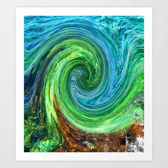 Sea Color Twirl Art Print