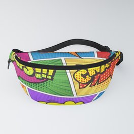 Comic Book Page Background with Speech Bubbles  Fanny Pack