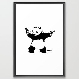 Banksy Panda with Guns Framed Art Print | Socialart, Streetart, Graphite, Banksystreetart, Socialmessage, Contemporaryart, Flower, Graffiti, Thrower, Social 