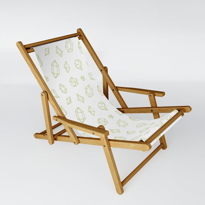 Light Green Gems Pattern Sling Chair